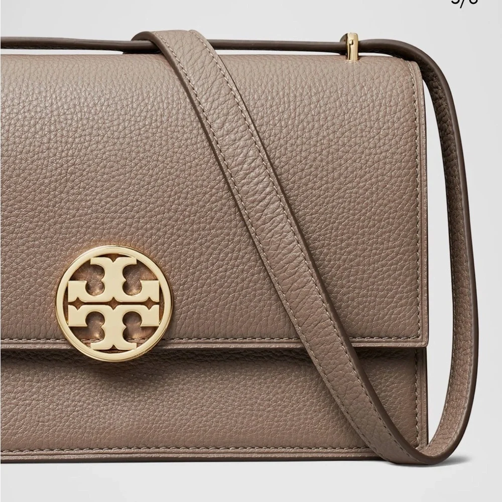 New Tory Burch Miller Pebbled Leather Shoulder Bag